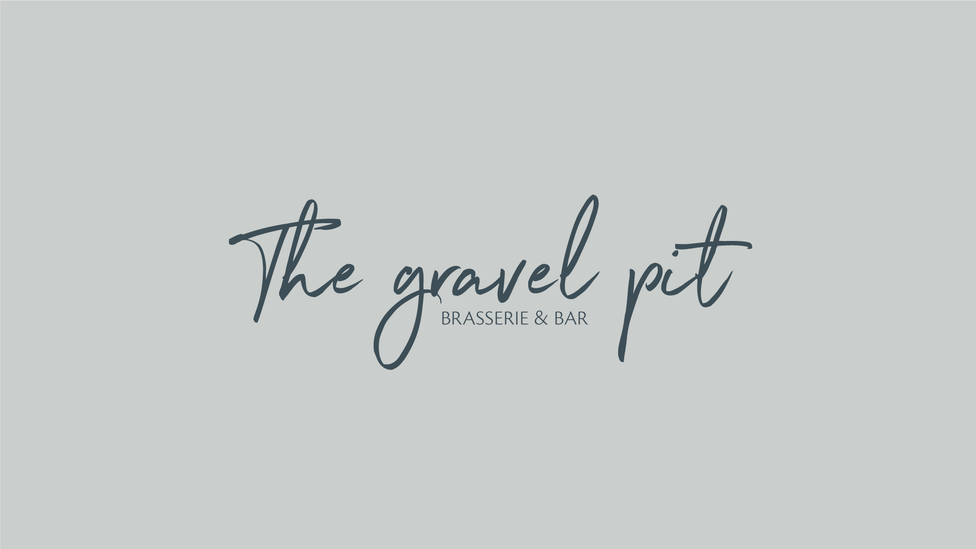 the gravel pit brasserie and bar logo on grey