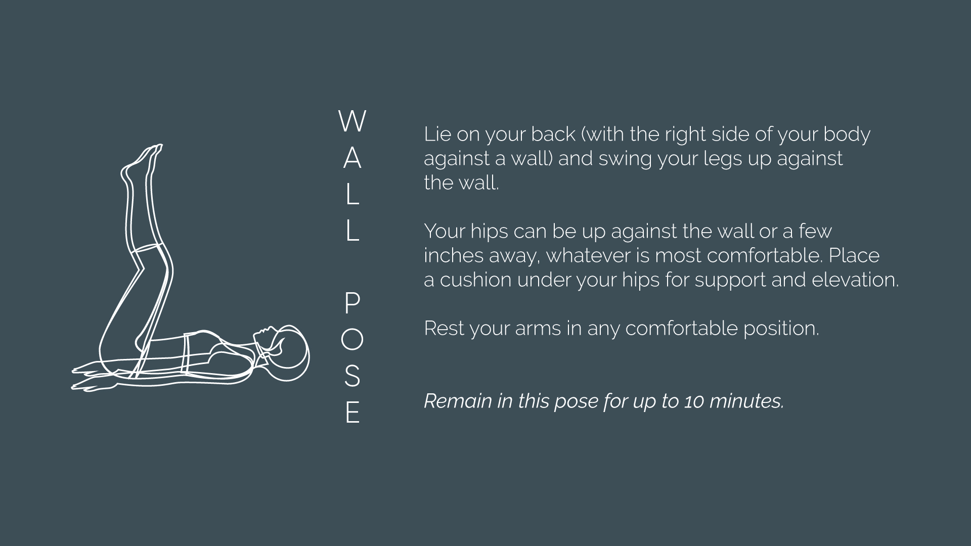 person lying on back with legs up against a wall