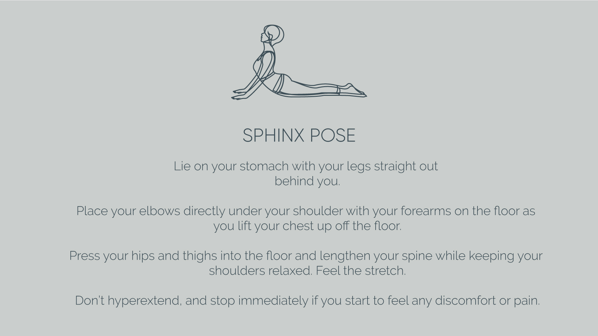 woman doing sphinx yoga pose with elbows on floor