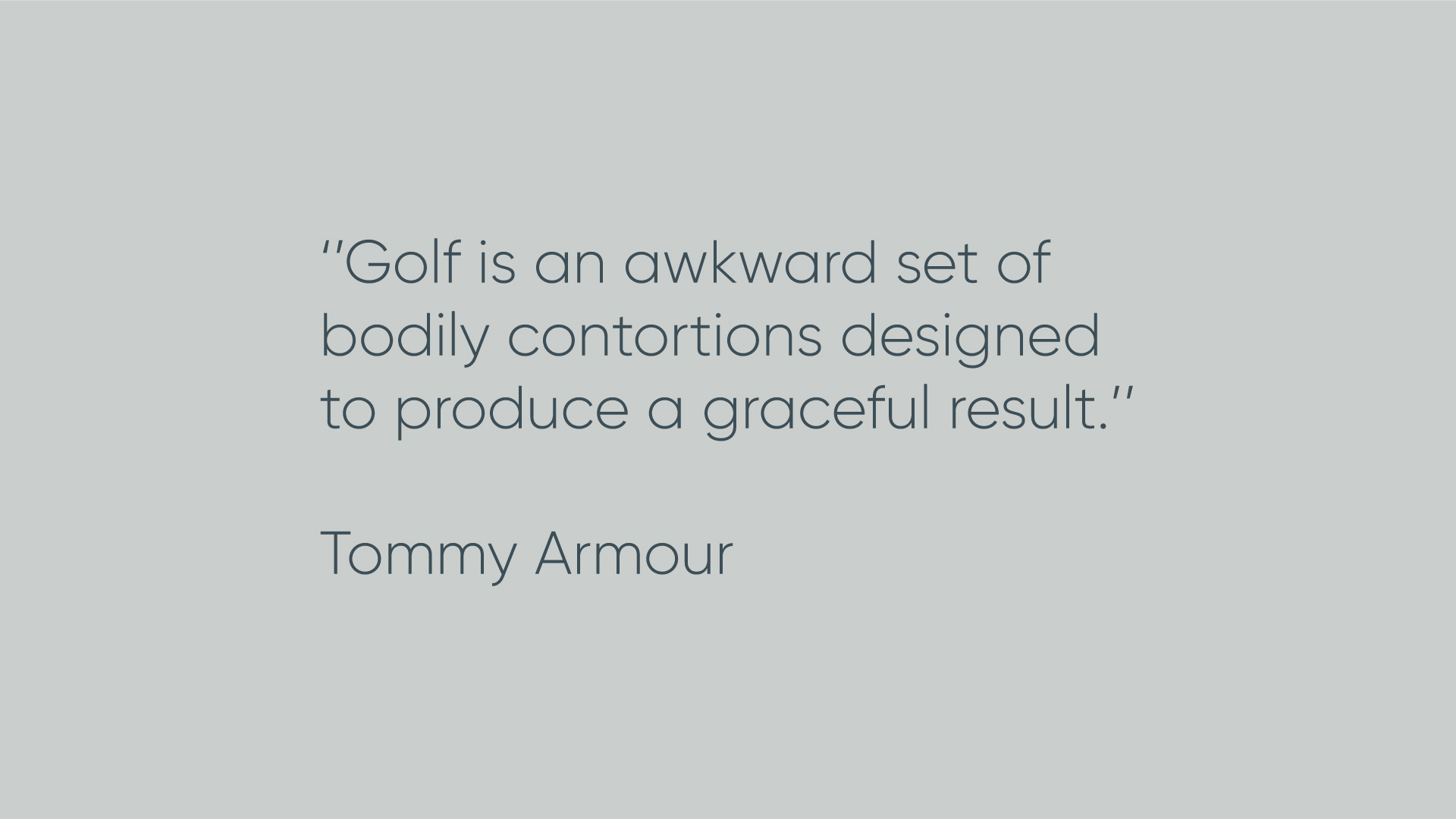 quote about golf by a person on grey background